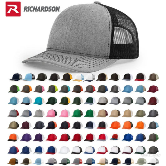 (12) Richardson 112 Trucker Hats – Custom Embroidered with Your Logo (Any Color)